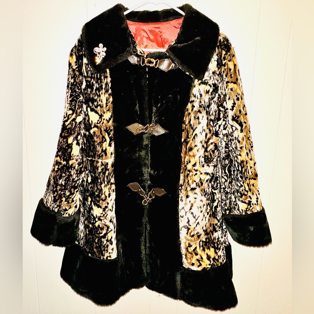 Faux Leopard Coat